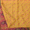 Sanskriti Vintage Sarees Yellow & Pink Pure Silk Printed Sari 5yd Craft Fabric