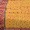 Sanskriti Vintage Sarees Yellow & Pink Pure Silk Printed Sari 5yd Craft Fabric