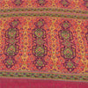 Sanskriti Vintage Sarees Yellow & Pink Pure Silk Printed Sari 5yd Craft Fabric