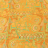 Sanskriti Vintage Sarees Yellow 100% Pure Silk Printed Sari 5yd Craft Fabric