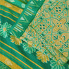 Sanskriti Vintage Sarees Yellow/Green Pure Silk Ikat Printed Sari Craft Fabric