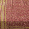 Sanskriti Vintage Sarees Dusty Red 100% Pure Silk Printed Sari 5yd Craft Fabric