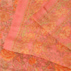 Sanskriti Vintage Sarees Blush Pink Pure Silk Printed Sari 6yd Craft Fabric