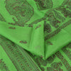 Sanskriti Vintage Sarees Green Pure Silk Women Printed Sari 5yd Craft Fabric