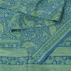 Sanskriti Vintage Sarees From India Blue Pure Silk Printed Sari 5yd Craft Fabric