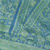 Sanskriti Vintage Sarees From India Blue Pure Silk Printed Sari 5yd Craft Fabric