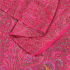 Sanskriti Vintage Sarees Hot Pink 100% Pure Silk Printed Sari 5+yd Craft Fabric