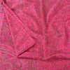 Sanskriti Vintage Sarees Hot Pink 100% Pure Silk Printed Sari 5+yd Craft Fabric