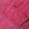 Sanskriti Vintage Sarees Hot Pink 100% Pure Silk Printed Sari 5+yd Craft Fabric