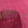 Sanskriti Vintage Sarees Hot Pink 100% Pure Silk Printed Sari 5+yd Craft Fabric