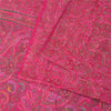 Sanskriti Vintage Sarees Hot Pink 100% Pure Silk Printed Sari 5+yd Craft Fabric