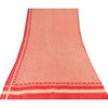 Sanskriti Vintage Sarees Red/Peach 100% Pure Silk Printed Sari 5+yd Craft Fabric