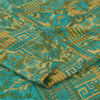 Sanskriti Vintage Sarees Green 100% Pure Silk Printed Sari 5+yd Craft Fabric