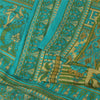 Sanskriti Vintage Sarees Green 100% Pure Silk Printed Sari 5+yd Craft Fabric