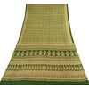 Sanskriti Vintage Sarees Green Indian Pure Silk Printed Sari 6+yd Craft Fabric