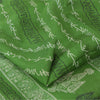 Sanskriti Vintage Sarees Orange/Green Pure Silk Printed Sari 5+yd Craft Fabric