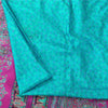 Sanskriti Vintage Sarees Turquoise 100% Pure Silk Printed Sari 5+yd Craft Fabric