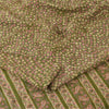 Sanskriti Vintage Sarees Indian Green Pure Silk Printed Sari 5+yd Craft Fabric