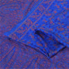 Sanskriti Vintage Sarees From India BluePure Silk Printed Sari 6+yd Craft Fabric