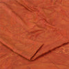 Sanskriti Vintage Sarees Orange Pure Silk Floral Printed Sari 6+yd Craft Fabric