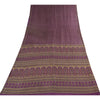 Sanskriti Vintage Sarees Purple 100% Pure Silk Printed Sari 5+yd Craft Fabric