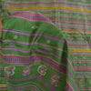 Sanskriti Vintage Sarees Green Indian Pure Silk Printed Sari 6+yd Craft Fabric