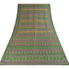 Sanskriti Vintage Sarees Green Indian Pure Silk Printed Sari 6+yd Craft Fabric