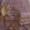 Sanskriti Vintage Sarees Mauve 100% Pure Silk Printed Sari 5+yd Craft Fabric