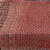 Sanskriti Vintage Sarees Red Indian Pure Silk Printed Sari 5+yd Craft Fabric