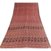 Sanskriti Vintage Sarees Red Indian Pure Silk Printed Sari 5+yd Craft Fabric