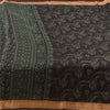 Sanskriti Vintage Sarees Brown 100% Pure Silk Printed Sari 5+yd Craft Fabric