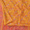 Sanskriti Vintage Sarees Yellow Zari Border Pure Silk Printed Sari 5+yd Fabric