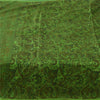 Sanskriti Vintage Sarees Green Indian Pure Silk Printed Sari 6+yd Craft Fabric