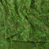 Sanskriti Vintage Sarees Green Indian Pure Silk Printed Sari 6+yd Craft Fabric