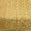 Sanskriti Vintage Sarees Yellow Pure Silk Zari WovenPrint Sari 6+yd Craft Fabric