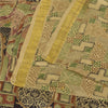 Sanskriti Vintage Sarees Zari Border Pure Silk Printed Sari 6+yd Craft Fabric