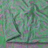 Sanskriti Vintage Sarees Green/Purple Pure Silk Printed Sari 5+yd Craft Fabric