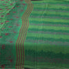 Sanskriti Vintage Sarees Indian Green Pure Silk Printed Sari 6+yd Craft Fabric