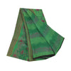 Sanskriti Vintage Sarees Indian Green Pure Silk Printed Sari 6+yd Craft Fabric