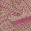 Sanskriti Vintage Sarees Pink Pure Chiffon Silk Printed Sari 6+yd Craft Fabric