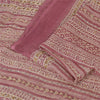 Sanskriti Vintage Sarees Pink Pure Chiffon Silk Printed Sari 6+yd Craft Fabric