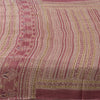 Sanskriti Vintage Sarees Pink Pure Chiffon Silk Printed Sari 6+yd Craft Fabric