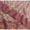 Sanskriti Vintage Purple Indian Sarees Pure Crepe Silk Printed Sari Craft Fabric