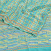 Sanskriti Vintage Sky Blue Sarees 100% Pure Crepe Silk Printed Sari Craft Fabric