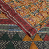 Sanskriti Vintage Sarees Multi Pure Crepe Silk Geometric Print Sari Craft Fabric