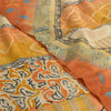 Sanskriti Vintage Sarees Indian Multi Pure Crepe Silk Printed Sari Craft Fabric