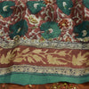 Sanskriti Vintage Sarees Multi Hand Beaded Pure Crepe Silk Printed Sari Fabric