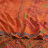 Sanskriti Vintage Sarees Rusty Orange 100% Pure Crepe Silk Printed Sari Fabric