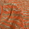 Sanskriti Vintage Sarees Green/Orange Pure Crepe Printed Sari 5yd Craft Fabric