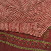 Sanskriti Vintage Sarees Red Pure Crepe Silk Printed Sari 5yd Craft Fabric